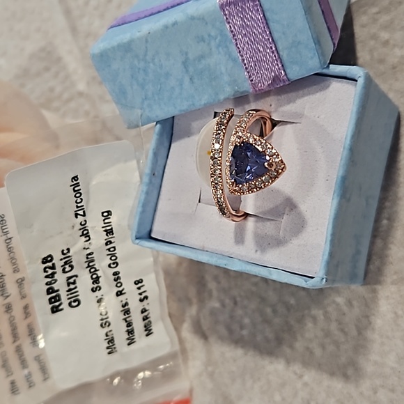 Bomb Party Sapphire Cubic Zirconia Rose Gold Plating - Picture 3 of 3